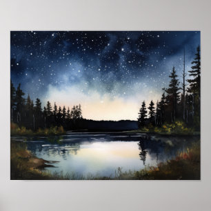 Star Lake Painting Art Impressão Poster