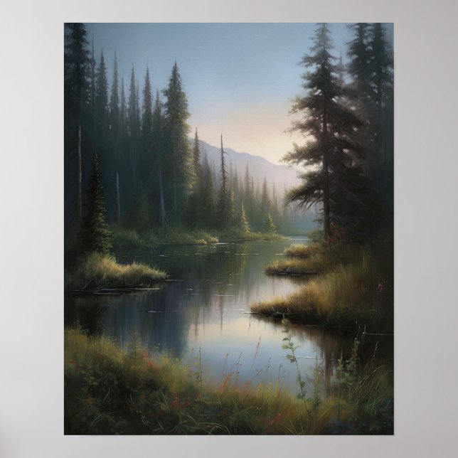 Star Lake Painting Art Impressão Poster (Frente)