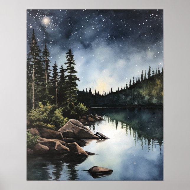 Star Lake Watercolor Impressão (Frente)