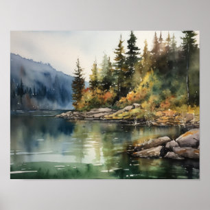 Star Lake Watercolor Impressão