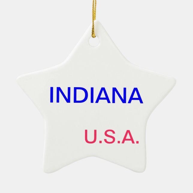 Star o ornamento com indiana e indianapolis nele (Frente)