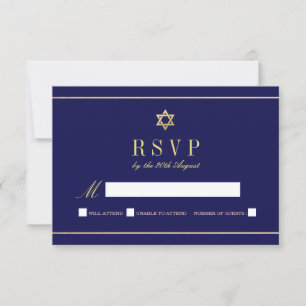 Star of David RSVP Deep Blue   w/ Address