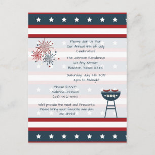 Star Spangled 4° do Convite de festas de julho