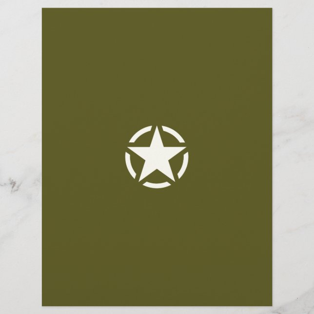 Star Stencil Vintage em Khaki Green (Frente)