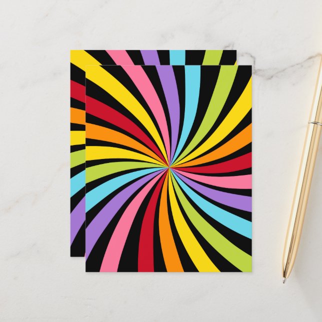 Starburst Rainbow Colors Crafting Scrapbook Paper (Frente/Verso In Situ)