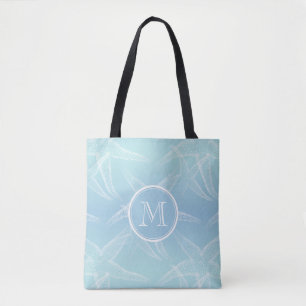 Starfish Aqua Blue Monograma Praia Tote Bag