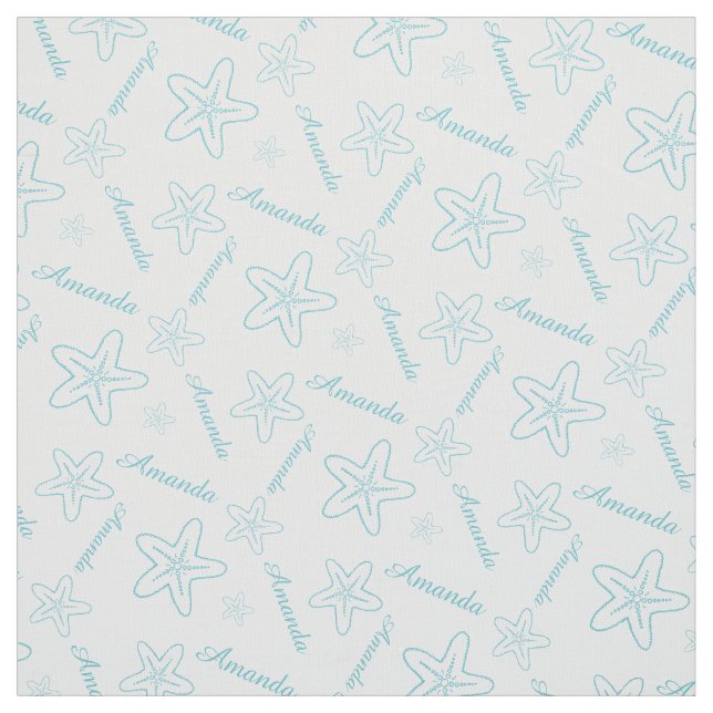 Starfish aqua tecido branco personalizado (Modelo)