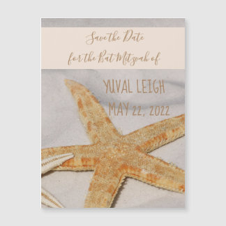 Starfish Bat Mitzvah Magnético Salve o Cartão de D