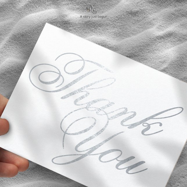 Starfish Beach Dream Cartões de agradecimentos (Starfish Beach Dream Foil Thank You Card with shimmering foil typography, close-up view.)