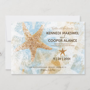 Starfish Beach Era O Convite De Casamento Costeiro