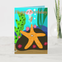 Starfish Bethday Cartão de Nascimento