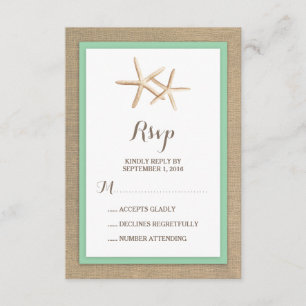 Starfish Burlap Beach Casamento Tropical RSVP