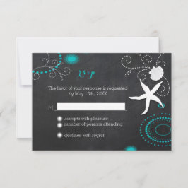 Starfish Chalkboard Beach Weding RSVP
