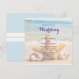 Starfish e Seashells no Convite para Casamento de 