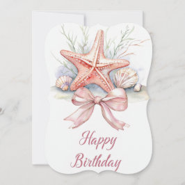 Starfish Elegante E Cartão De Aniversário Para Cap