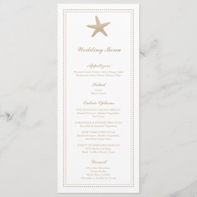 Starfish Graceful | Menu Casamento (Frente)
