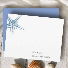 Starfish Por Aquarela Obrigado Cartão De Nota De P