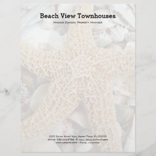 Starfish Seashells Beach Office Papel timbrado