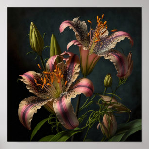 Stargazer Lily Flowers Art Impressão