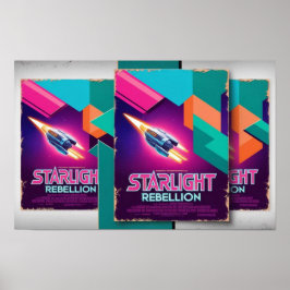 Starlight Rebellion Retro Pop Cultura Poster dos a