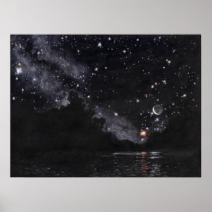 Starlit River Await Scorpio: Impressão 24x18