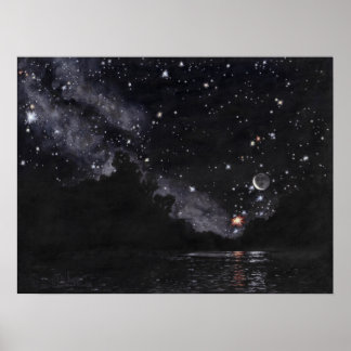 Starlit River Await Scorpio: Impressão 24x18