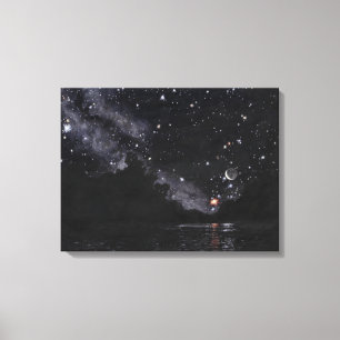 Starlit River Await Scorpio: Padrão de Canvas