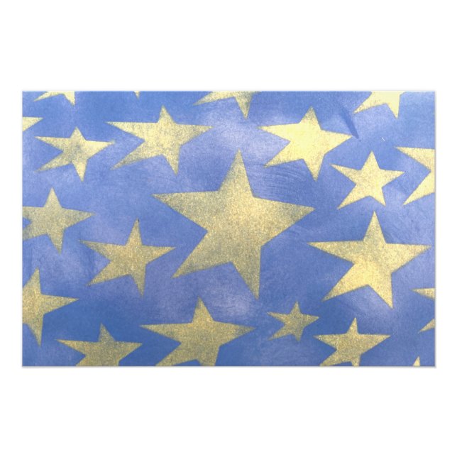 Starry Blue e Dourado Alargamento de Fotos (Frente)