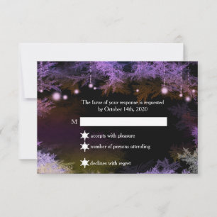 Starry Evening Forest Purple Weding RSVP