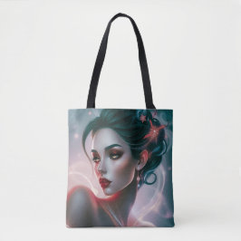 Starry Glam Tote Bag: Mulher Elegante