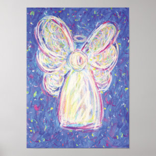 Starry Night Angel Art Print Poster