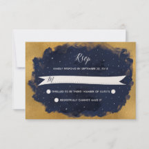 Starry Night Celestial Star Weding RSVP