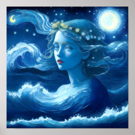 Starry Night 🌌 - Deusa Grega Poster de Fantasia #