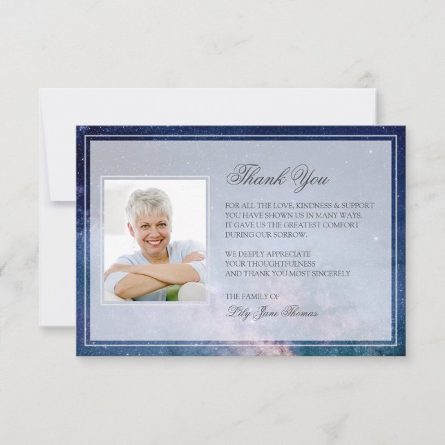 Starry Night Funeral Obrigado | Cartão Memorial (Frente)