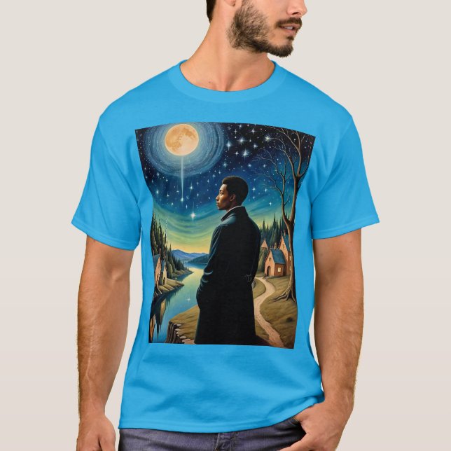 Starry Night Moon Refletion T-Shirt (Frente)