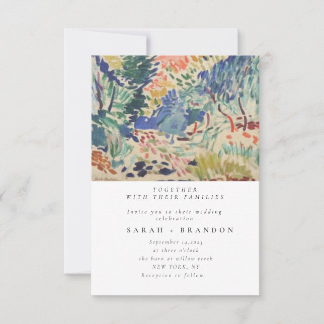 Starry Night Old Painting Convite para casamento (Frente)