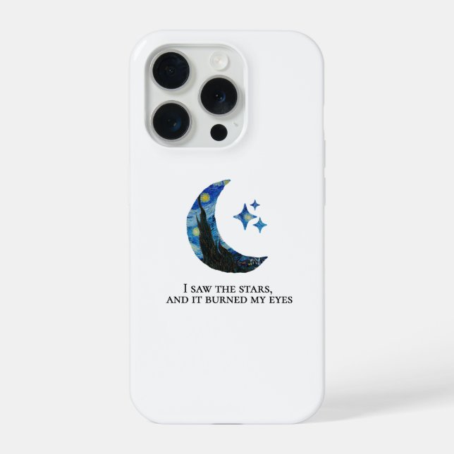 Starry night painting with qoute Phone Case (Verso)