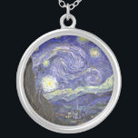 Starry Night por Van Gogh no colar redondo<br><div class="desc">Starry Night por Van Gogh para o amante da arte ou sonhador na sua vida.</div>