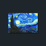 Starry Night por Van Gogh Triple Panel Canvas Prin<br><div class="desc">Vincent van Gogh - Starry Night pintado na Rua Remy,  França em 1889. Impressão de arte fina de alta resolução,  triplo painel. Esta imagem foi digitalmente aprimorada para restaurar as cores originais,  brilhantes e ousadas - um presente perfeito para qualquer amante de arte!</div>