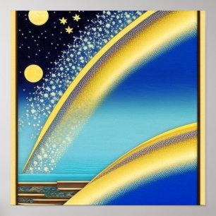 Starry Rainbows na Sea Poster