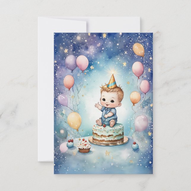 Starry Sky Primeiro Cartão de Aniversário (Frente)