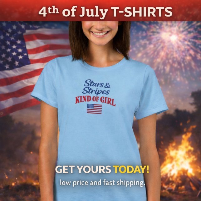 Stars and Stripes | 4th of July T-shirt for Her (Criador carregado)