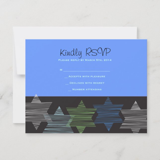 STARS CONECTANDO O Cartão de Recepção Bat Mitzvah  (Frente)