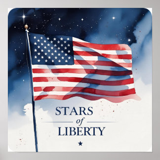 Stars of Liberty Patriotic Night Poster