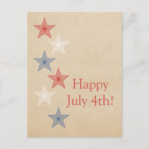 Stars Patriótica 4 de julho Cartão postal