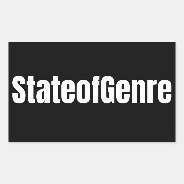 StateofGenre - Adesivo Retangular Branco e Preto (Frente)