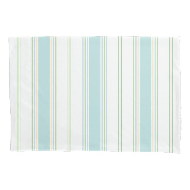Std Pillowcase set de 2 em Ruas Ives Stripe seagla (Frente-Esquerda)