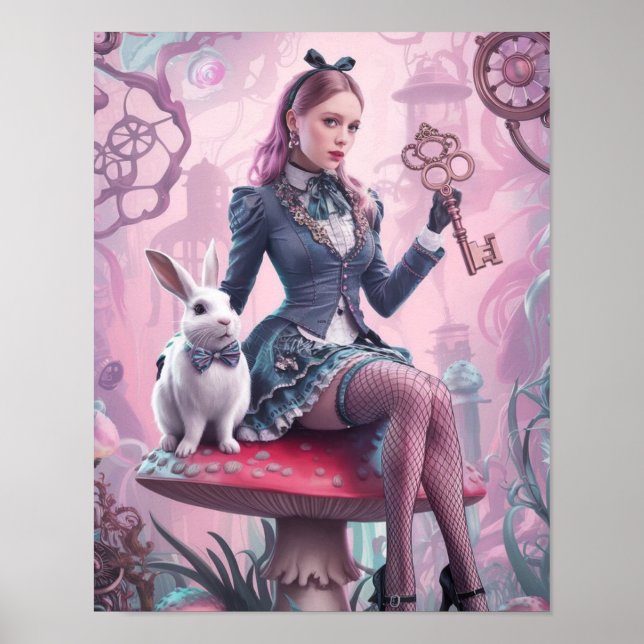 Steampunk Alice no País das Maravilhas Poster (Frente)