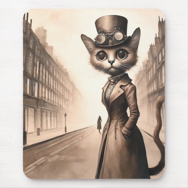 Steampunk Cat Mousepad (Frente)