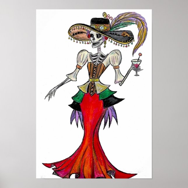 Steampunk Catrina, Dia de los Muertos poster (Frente)